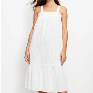 Ann Taylor LOFT Smocked Square Neck Midi Dress (Size XS)